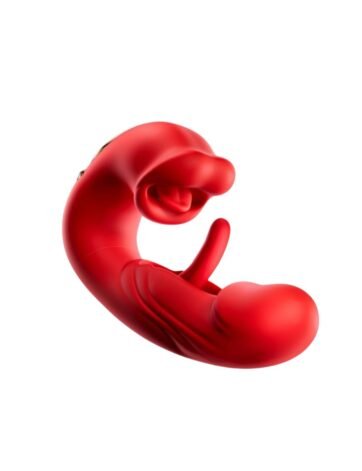 C-Shape Tongue Lick Vibrator Red