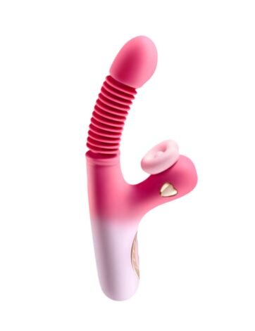 Thrusting Ribbed Rabbit Vibrator Pink
