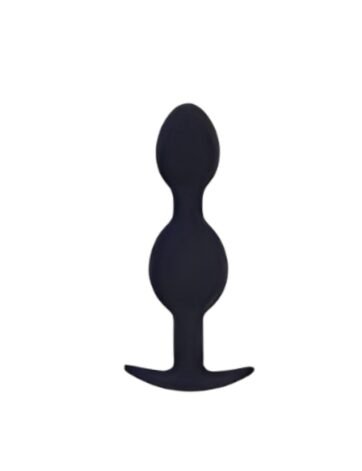 Navy Silicone Double Ball Butt Plug