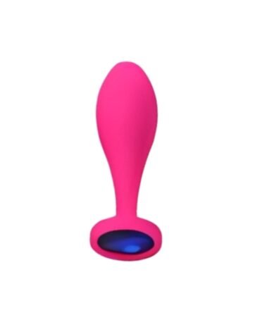 Pink Silicone Jewel Butt Plug Blue Gem