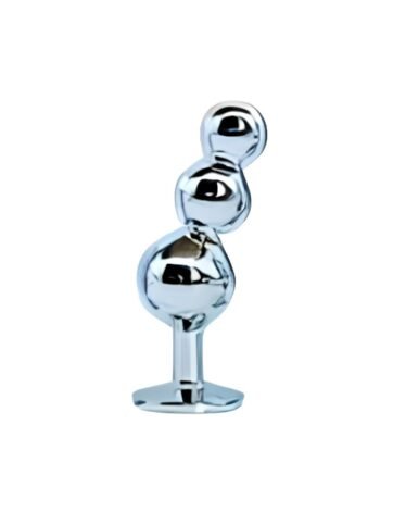 Weighted Chrome 3-Ball Metal Anal Plug
