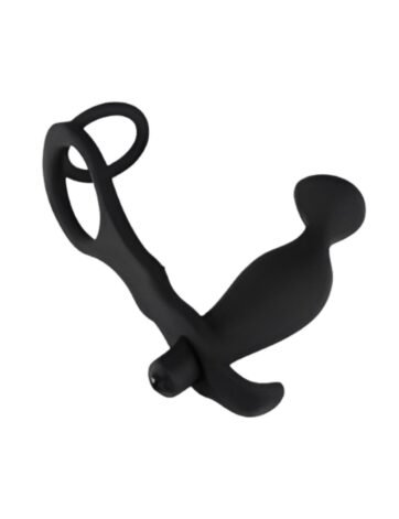 Silicone Prostate Massager Double Cock Ring Vibrator