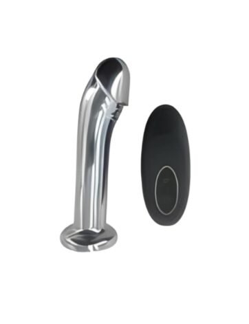 Steel Realistic Dildo Remote Vibrating Chrome