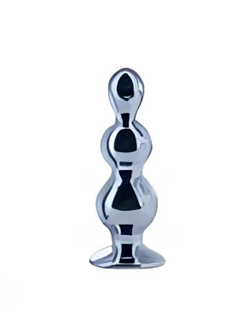 Chrome 3-Bulge Metal Beaded Butt Plug