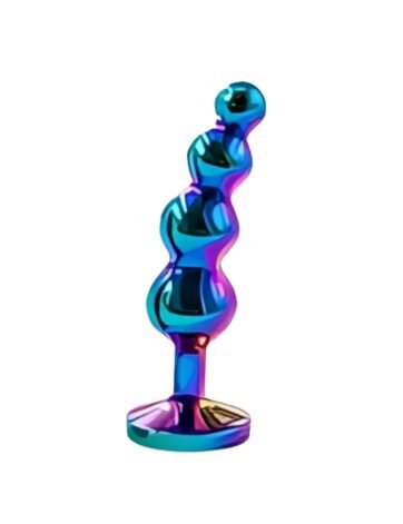 Rainbow Iridescent Twisted Metal Anal Plug