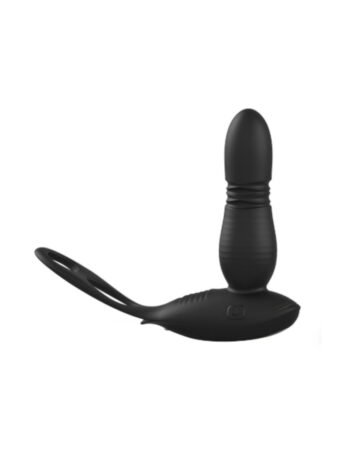 Silicone Thrusting Butt Plug Vibrating Cock Ring